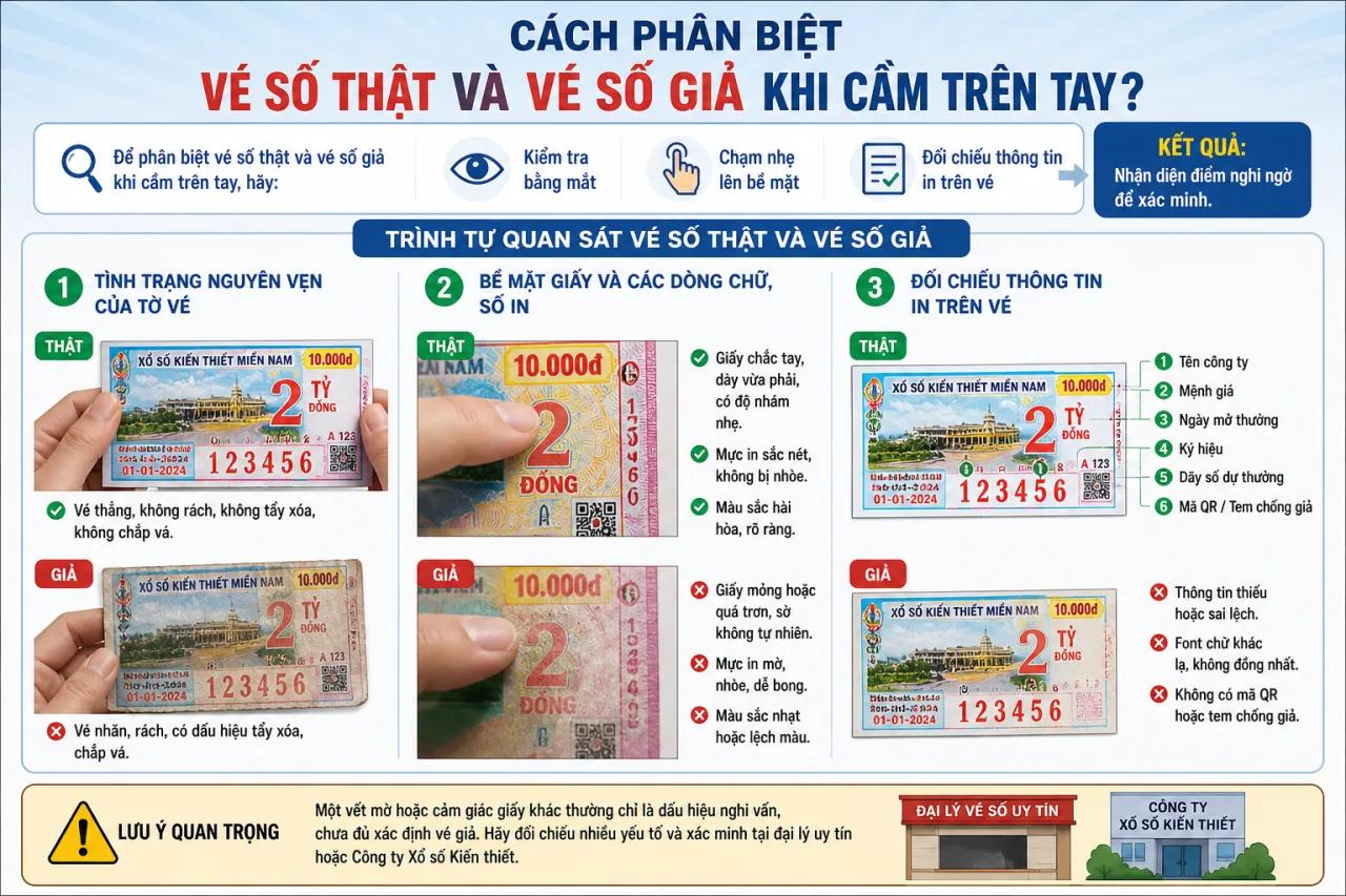 Cách phân biệt vé số thật giả cho người mua vé
