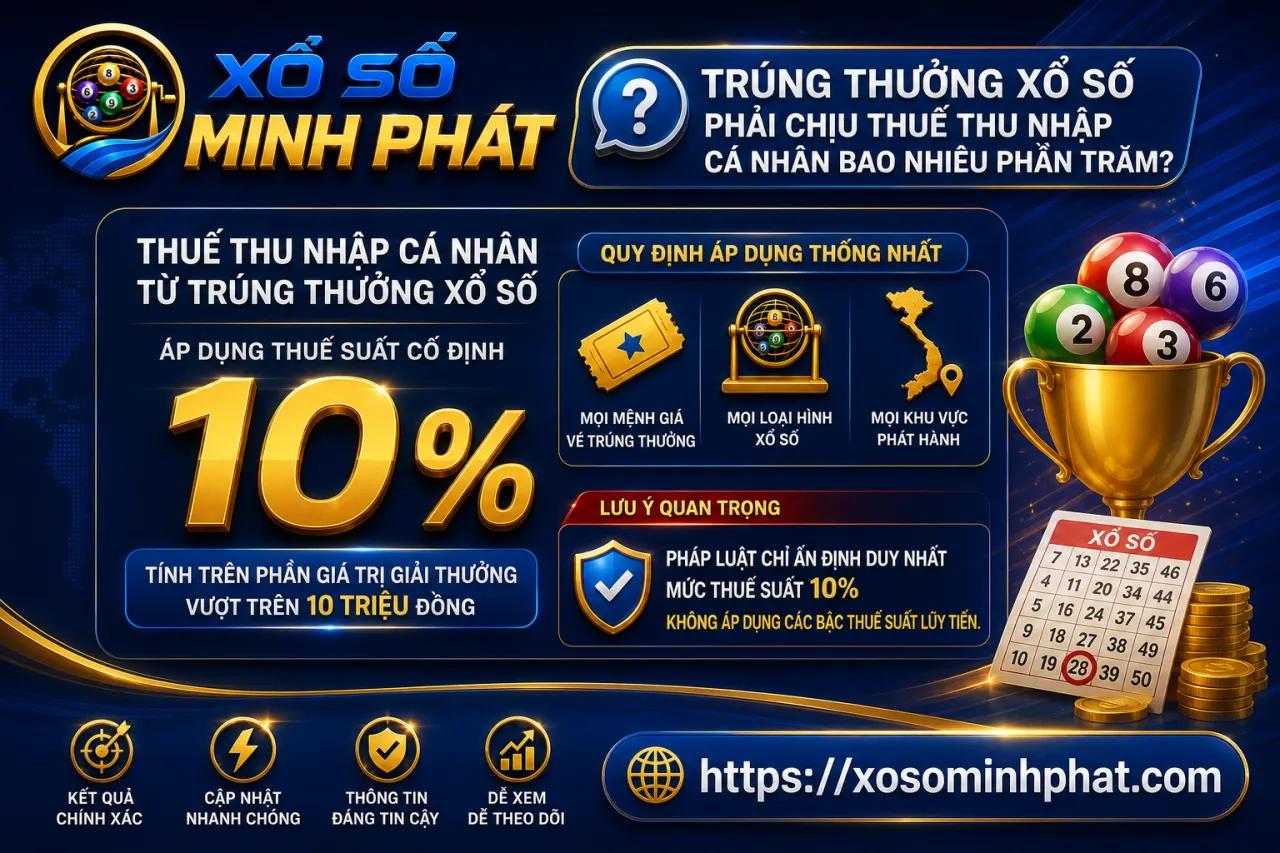 Thuế thu nhập khi trúng thưởng xổ số là bao nhiêu?