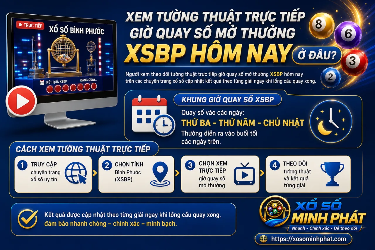 Xem tường thuật trực tiếp giờ quay số mở thưởng XSBP hôm nay ở đâu