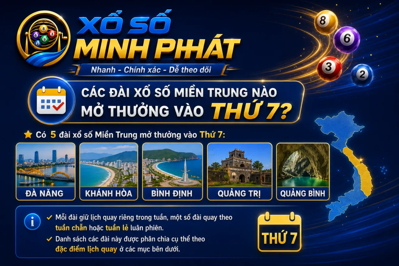 Các đài xổ số Miền Trung nào mở thưởng vào Thứ 7