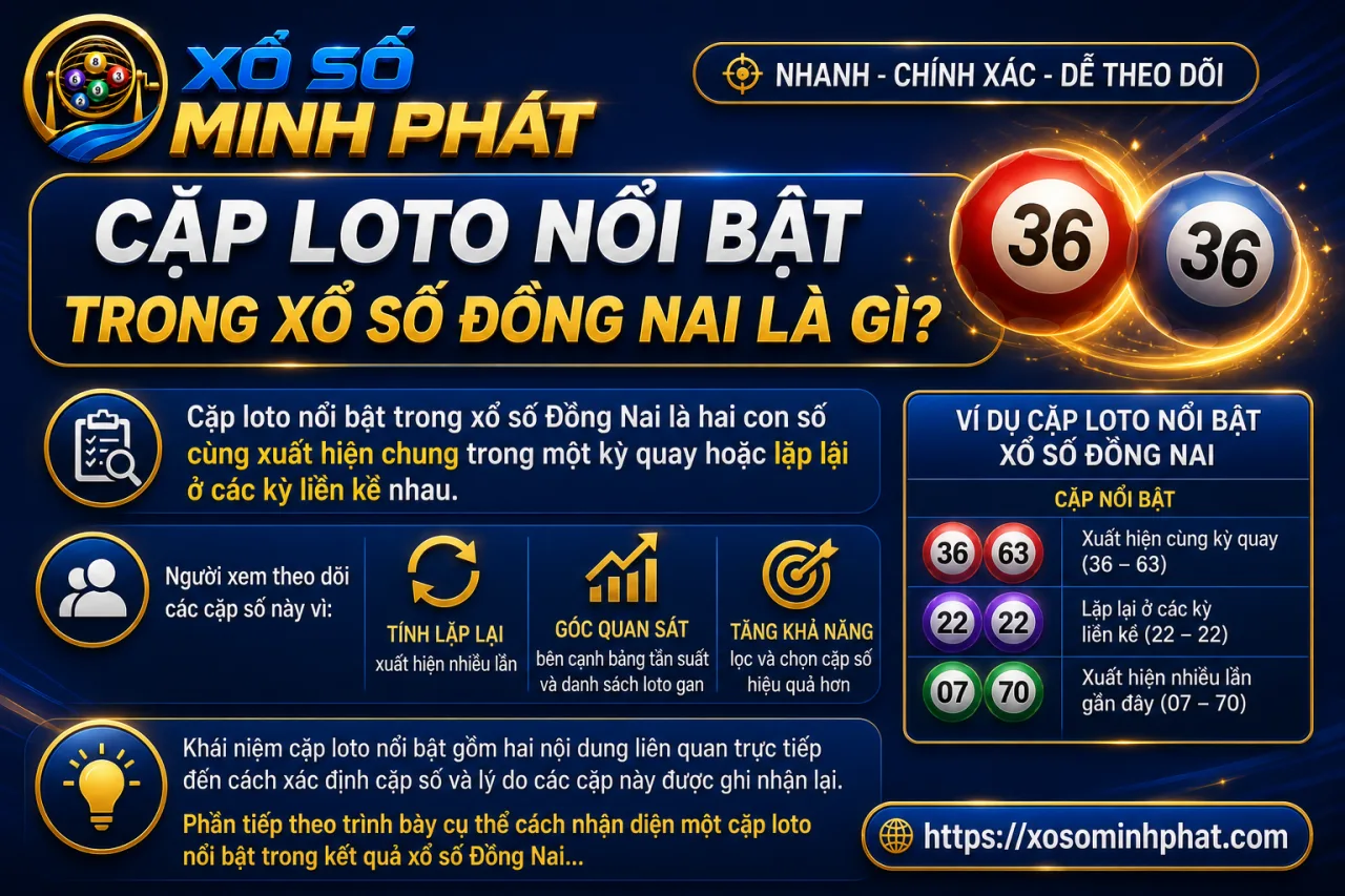 Cặp loto nổi bật trong xổ số Đồng Nai