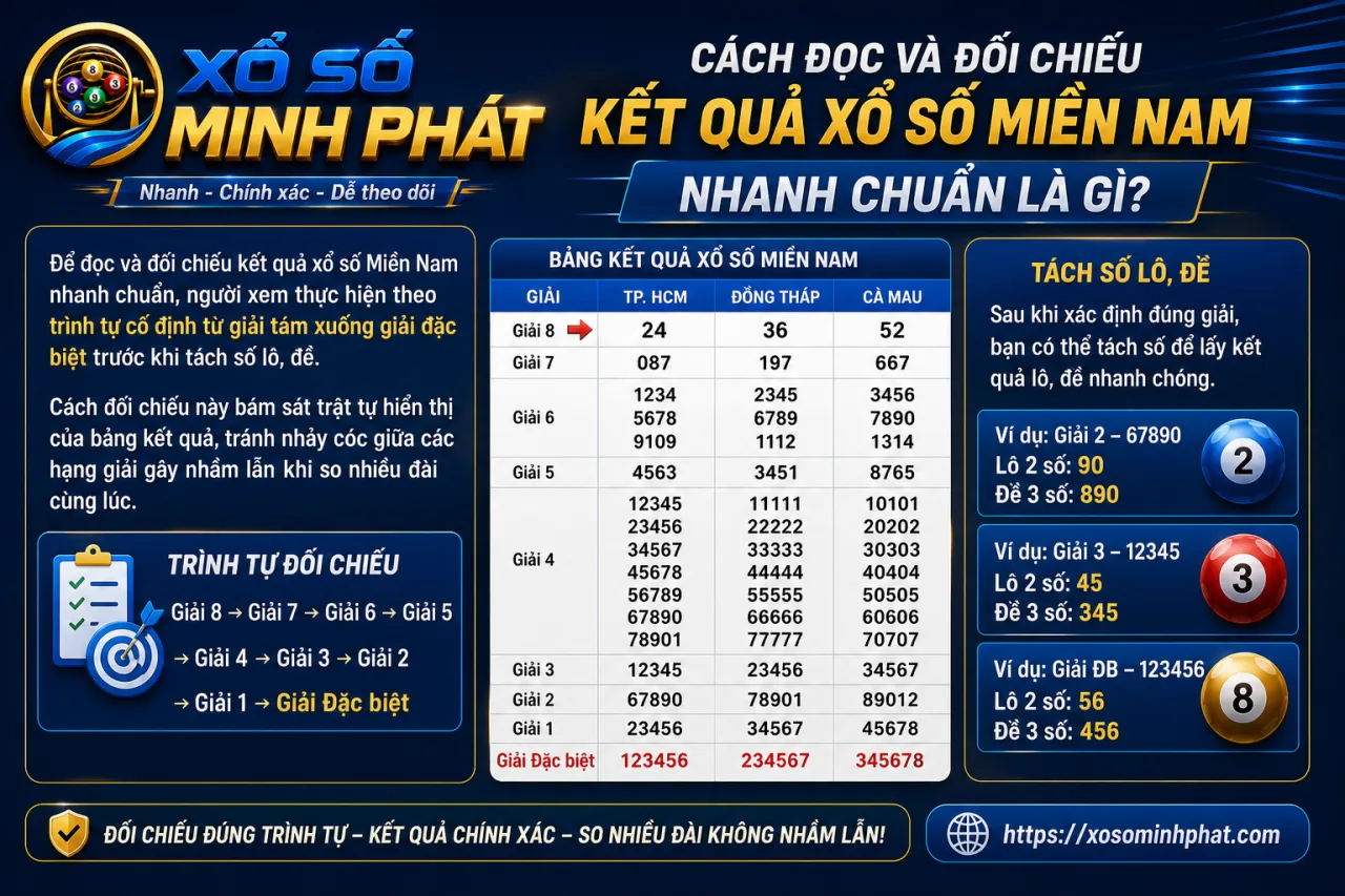 đọc và đối chiếu kết quả xổ số Miền Nam nhanh chuẩn