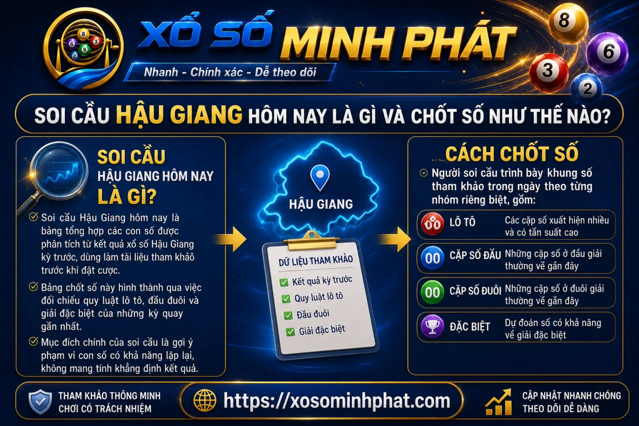 Soi cầu Hậu Giang hôm nay là gì và chốt số