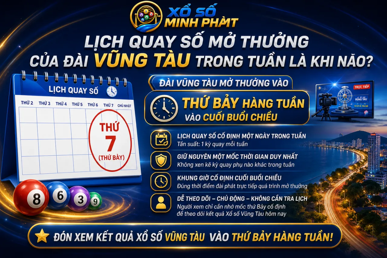 Lịch quay số mở thưởng của đài Vũng Tàu trong tuần là khi nào