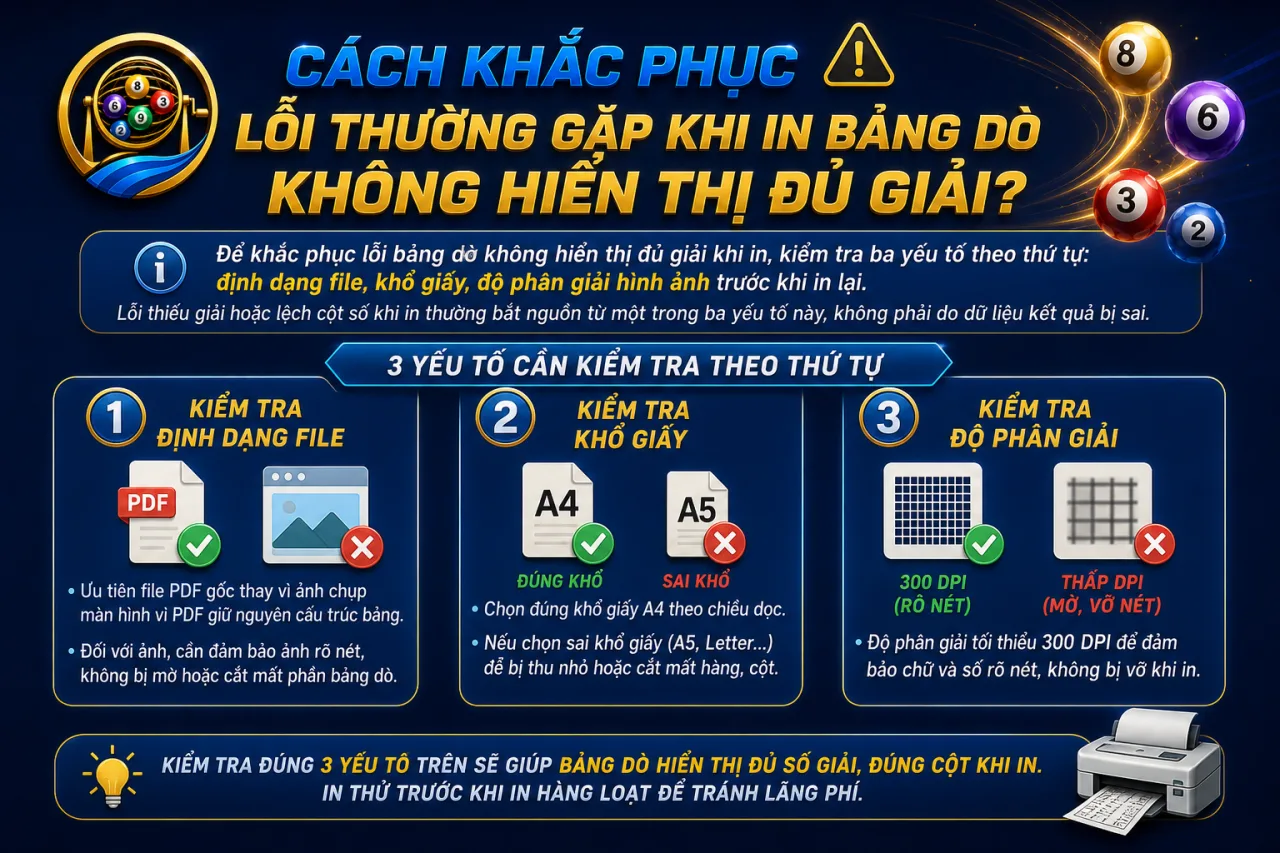 khắc phục lỗi thường gặp khi in bảng dò không hiển thị đủ giải