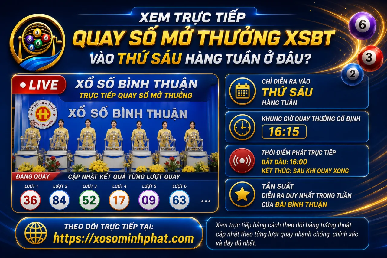 Xem trực tiếp quay số mở thưởng XSBT vào thứ Sáu hàng tuần ở đâu