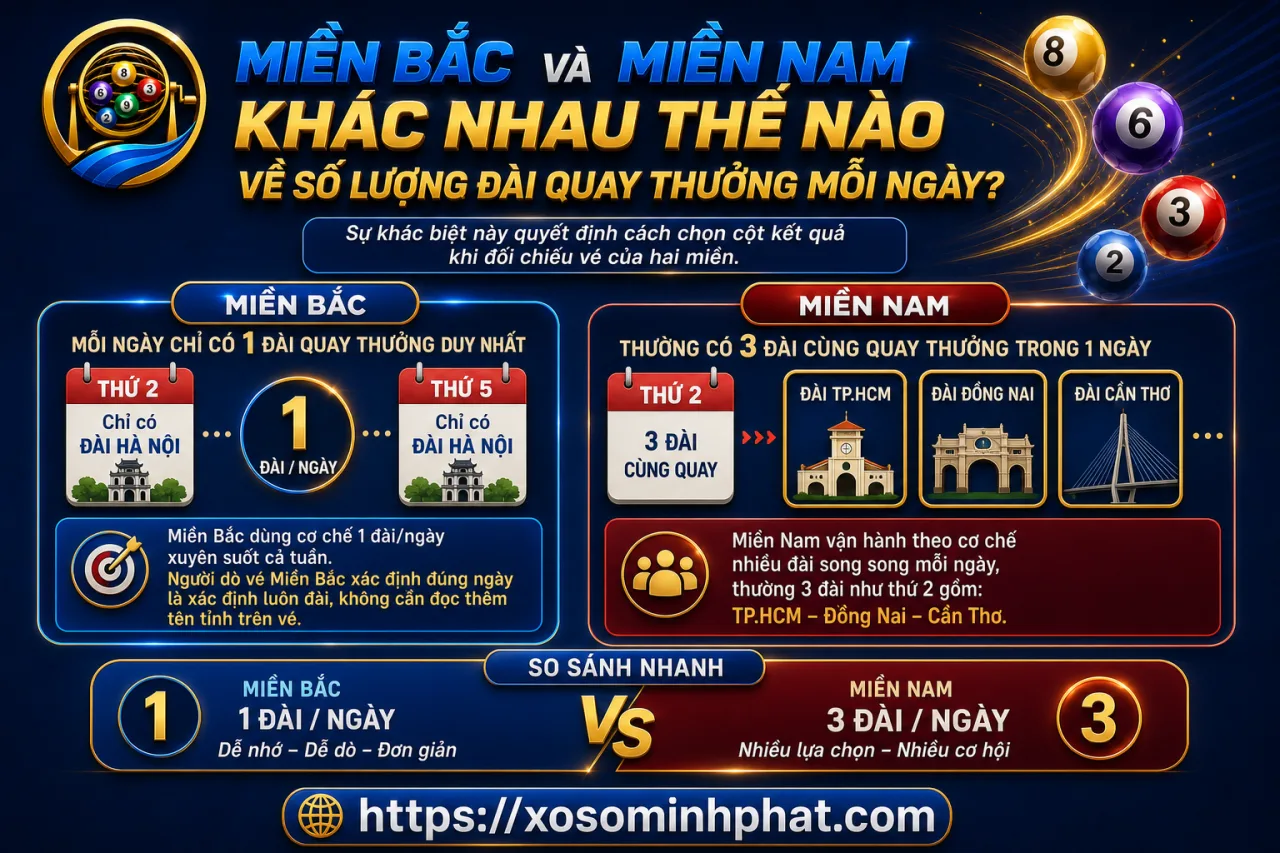 Miền Bắc Và Miền Nam Khác Nhau Thế Nào Về Số Lượng Đài Quay Thưởng Mỗi Ngày