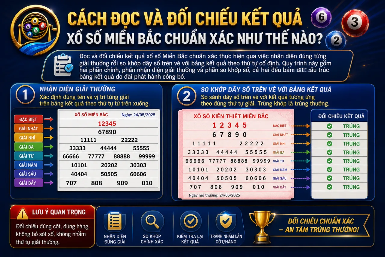 đọc và đối chiếu kết quả xổ số Miền Bắc chuẩn xác