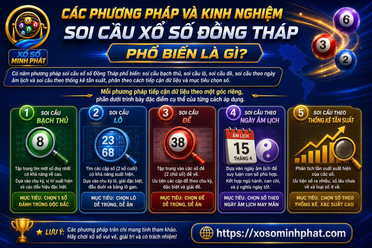 Các phương pháp và kinh nghiệm soi cầu xổ số Đồng Tháp phổ biến