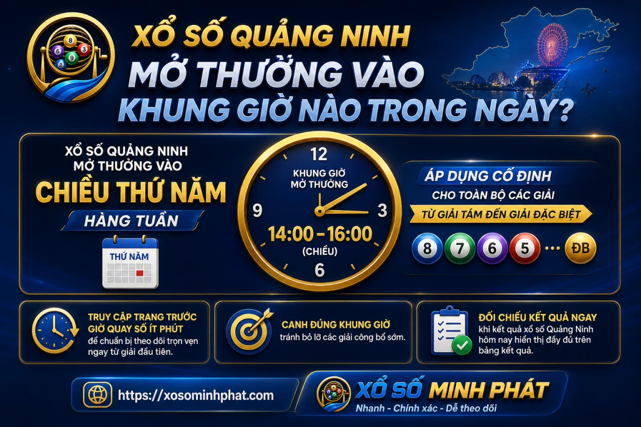 Xổ số Quảng Ninh mở thưởng vào khung giờ nào trong ngày