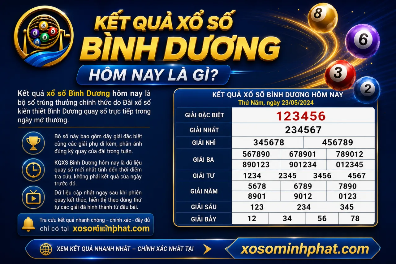 Kết quả xổ số Bình Dương hôm nay