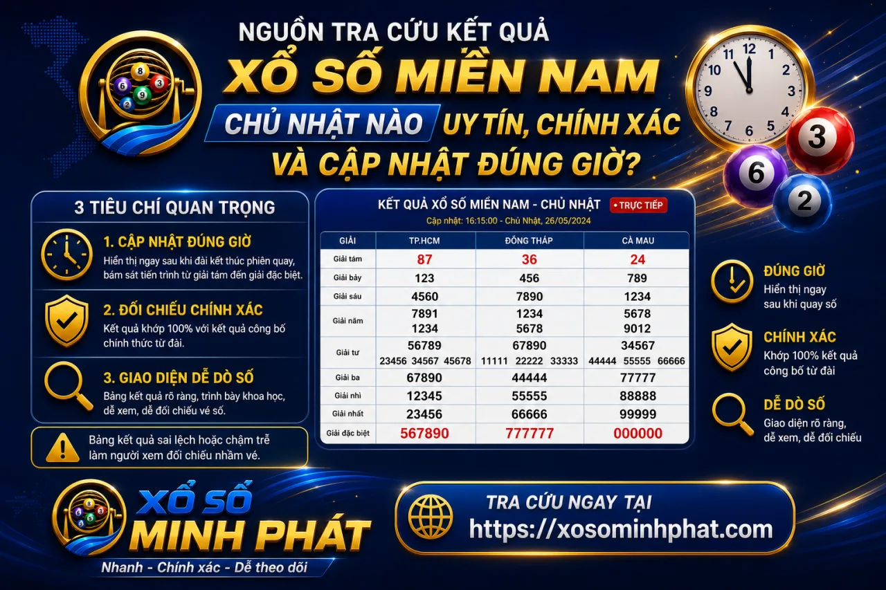 Nguồn tra cứu kết quả xổ số Miền Nam Chủ Nhật nào uy tín, chính xác và cập nhật đúng giờ