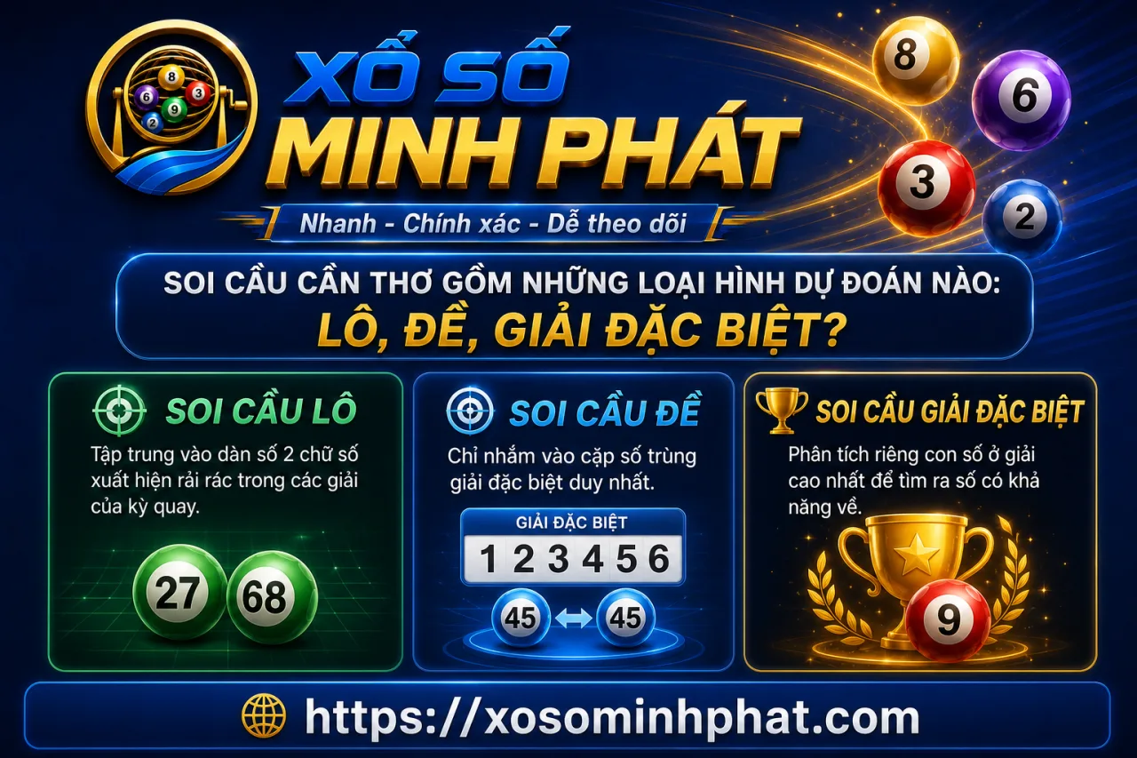 Soi cầu Cần Thơ gồm những loại hình dự đoán nào: lô, đề, giải đặc biệt