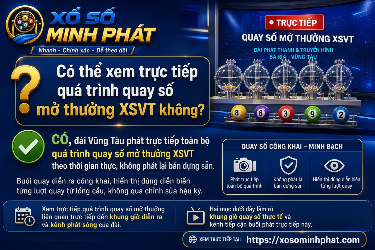 Có thể xem trực tiếp quá trình quay số mở thưởng XSVT