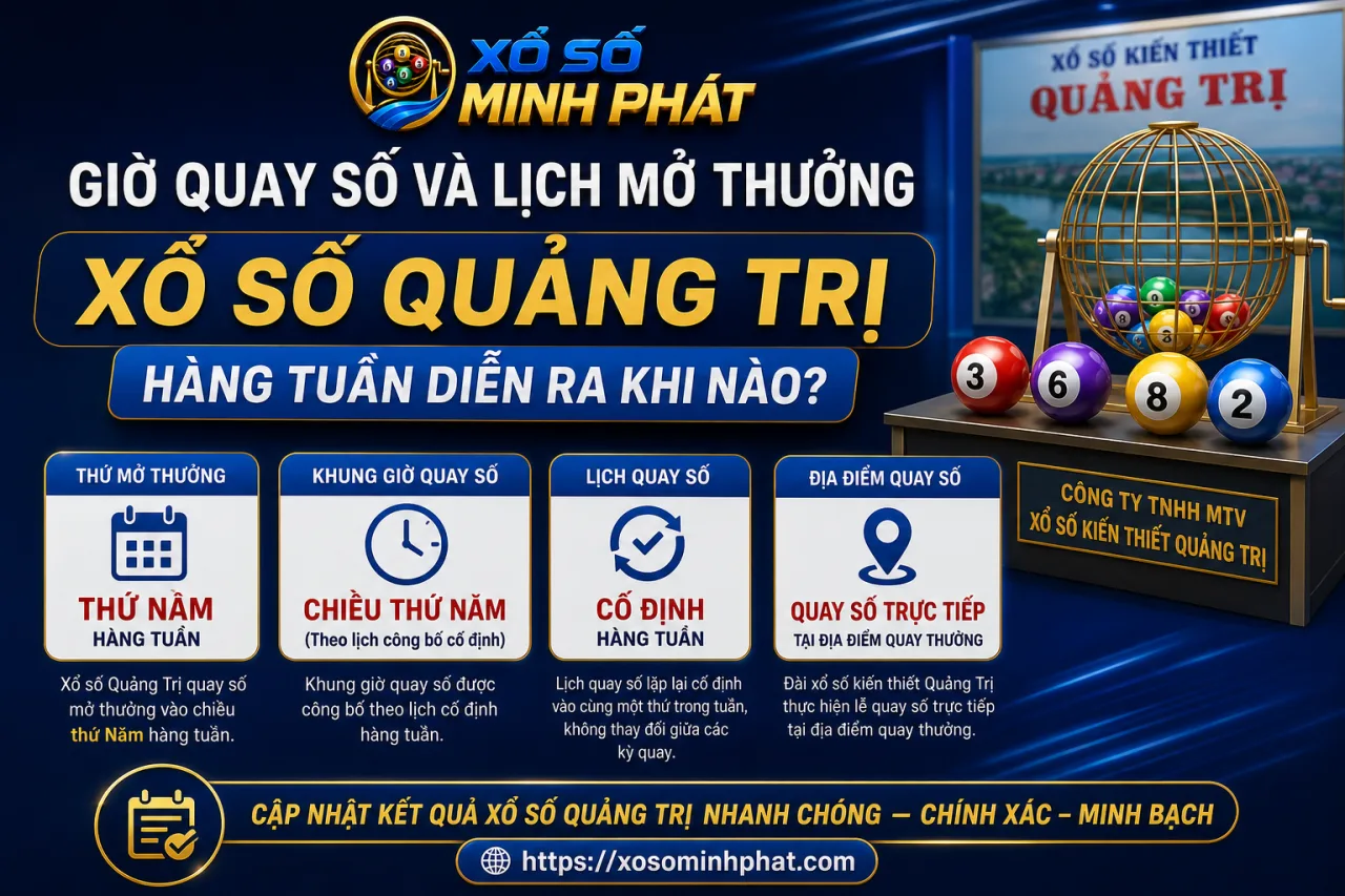 Giờ quay số và lịch mở thưởng xổ số Quảng Trị hàng tuần diễn ra khi nào