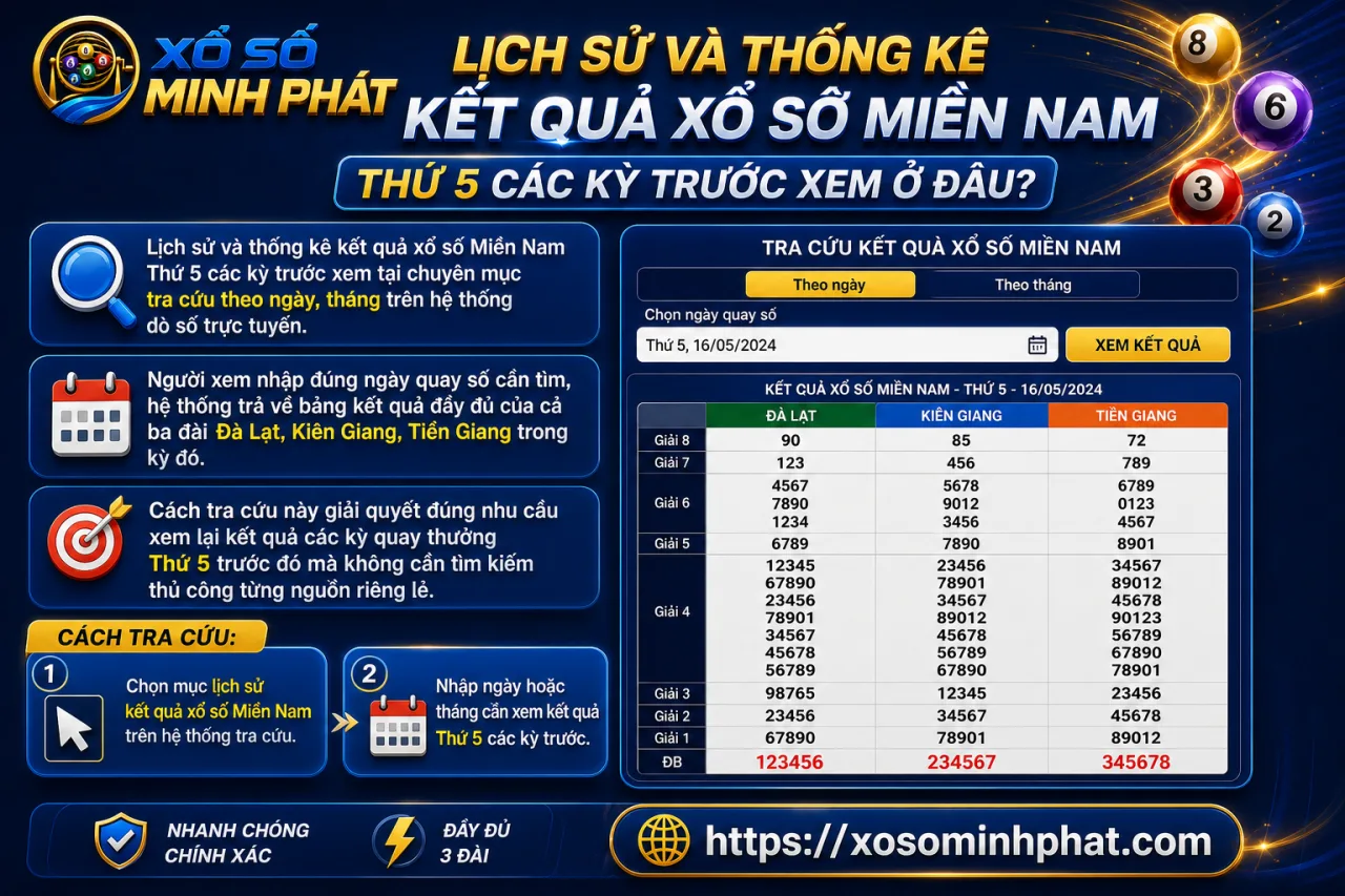 Lịch sử và thống kê kết quả xổ số Miền Nam Thứ 5 các kỳ trước xem ở đâu