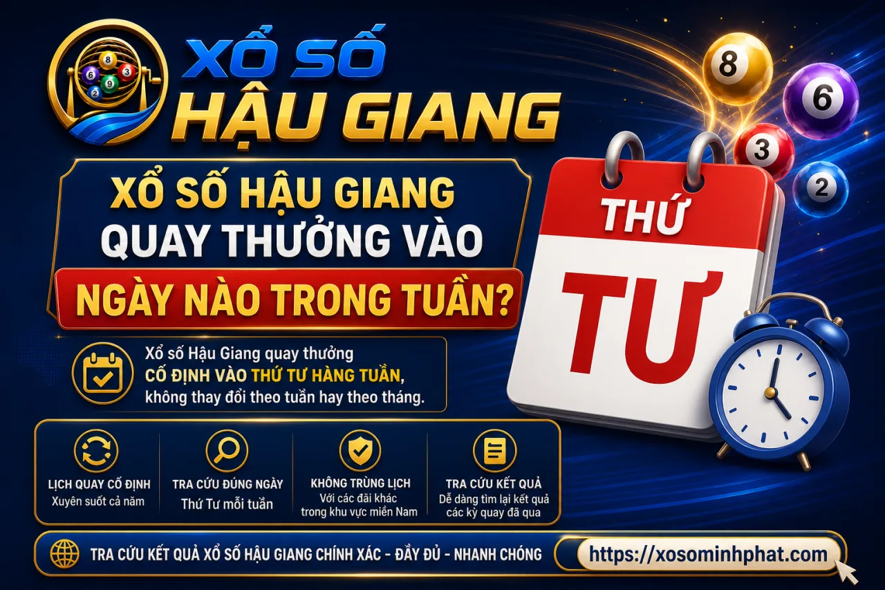 Xổ số Hậu Giang quay thưởng vào ngày nào trong tuần