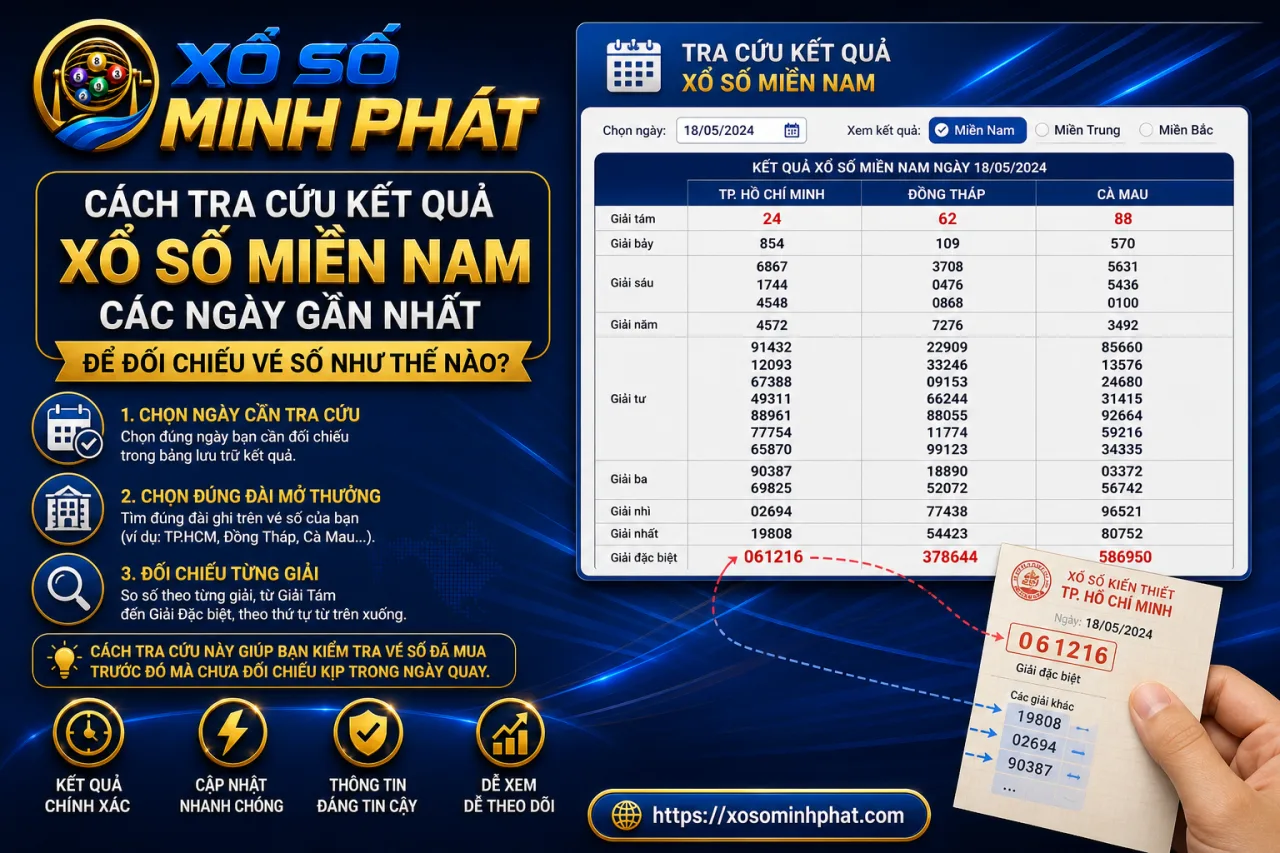 tra cứu kết quả xổ số Miền Nam các ngày gần nhất để đối chiếu vé số